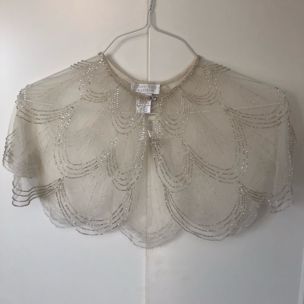 Beaded cape. Jenny Yoo collection via BHLDN
